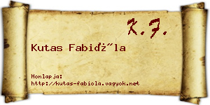 Kutas Fabióla névjegykártya